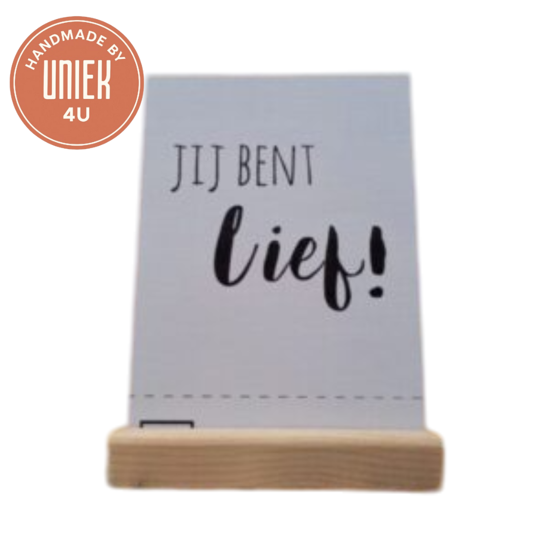 Uniek - Handgemaakte kaart - Jij bent lief!