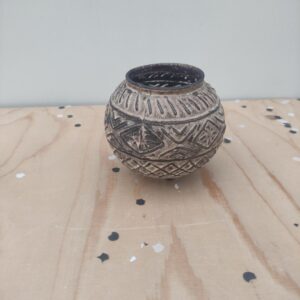 Waxinelicht houder ivory, bruin (groot)