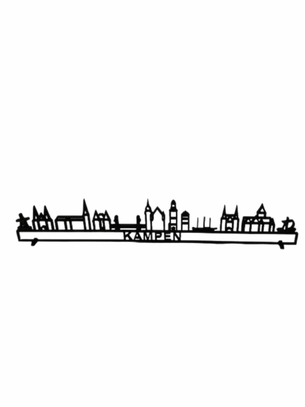 City Shapes -Skyline Kampen Klein - MDF Zwart