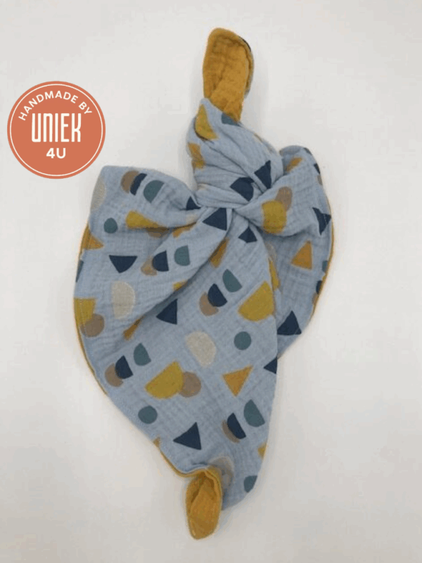 Doekie - ( Blauw-Geel met Vormpjes )