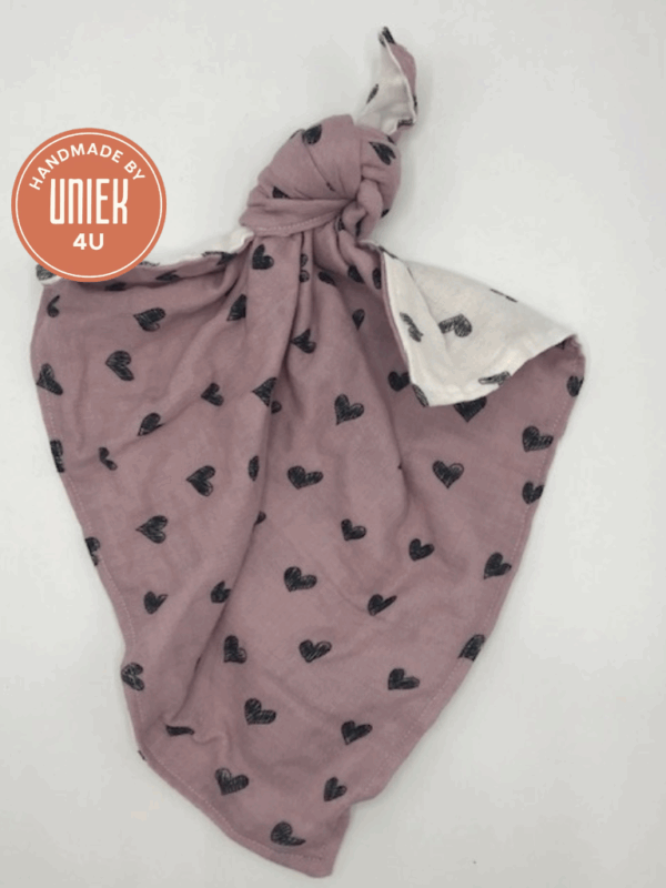 Doekie - ( Roze-Wit ) met Hartjes