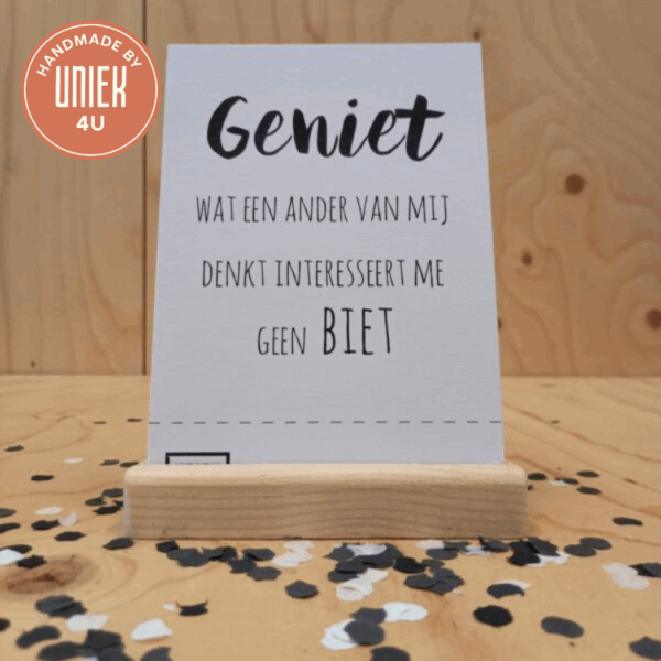 Kaart - Geniet, wat een ander van mij denkt interesseert me geen biet