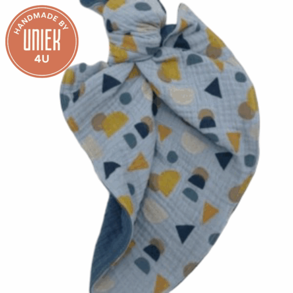 Knuffeldoekje - Blauw, Donker Blauw met Vormpjes