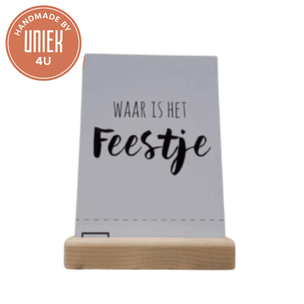 Uniek - Handgemaakte kaart - Waar is het feestje?