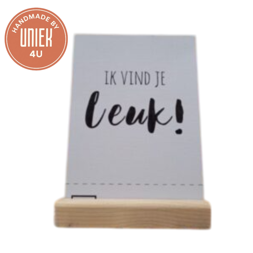 Uniek - Handgemaakte kaart - Ik vind je leuk!