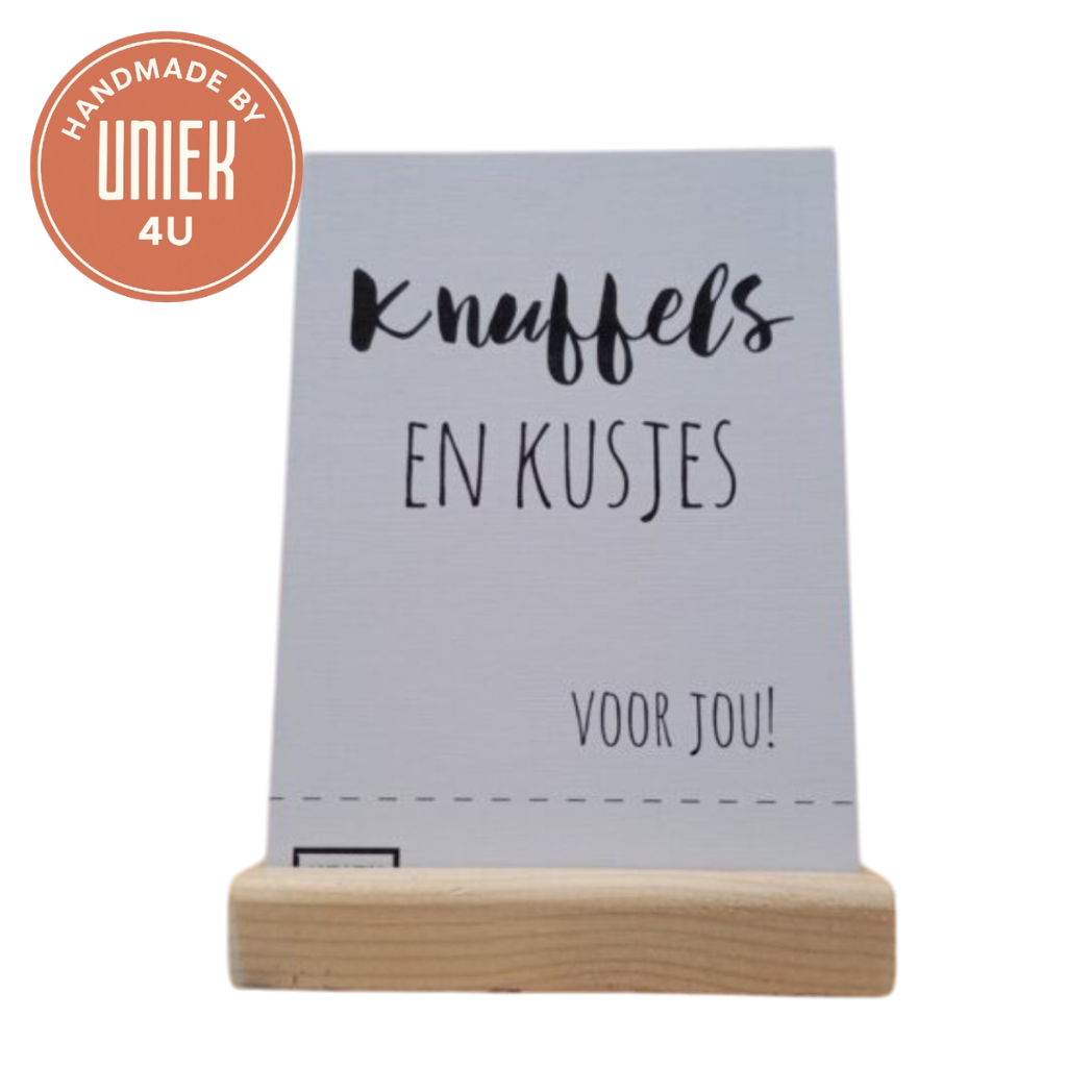 Uniek - Handgemaakte kaart - Knuffels en Kusjes