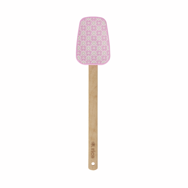 Rice - Hout Schraper – Roze – Bloemen patroon