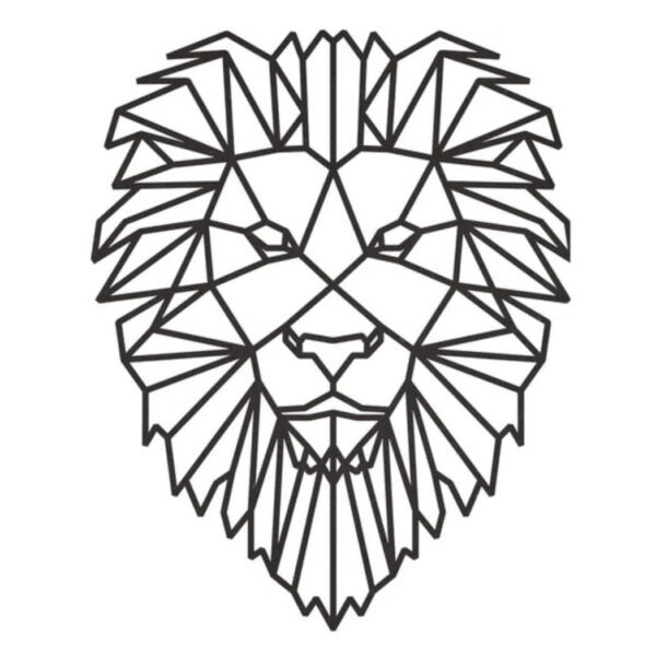 City Shapes Skyline Leeuw zwart wanddecoratie