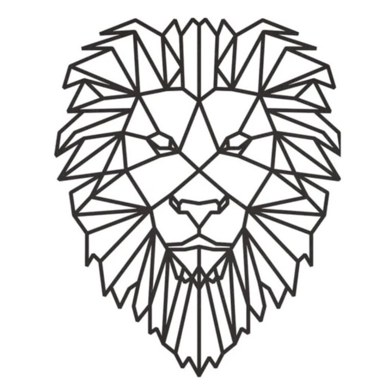 City Shapes Skyline Leeuw zwart wanddecoratie