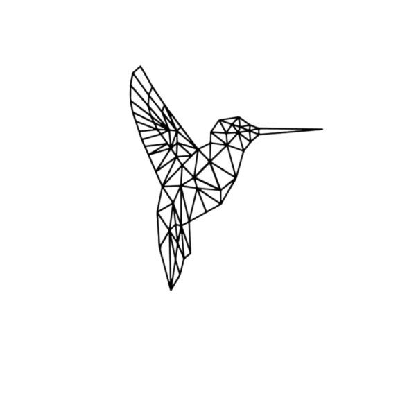 City Shapes Skyline Kolibrie zwart wanddecoratie