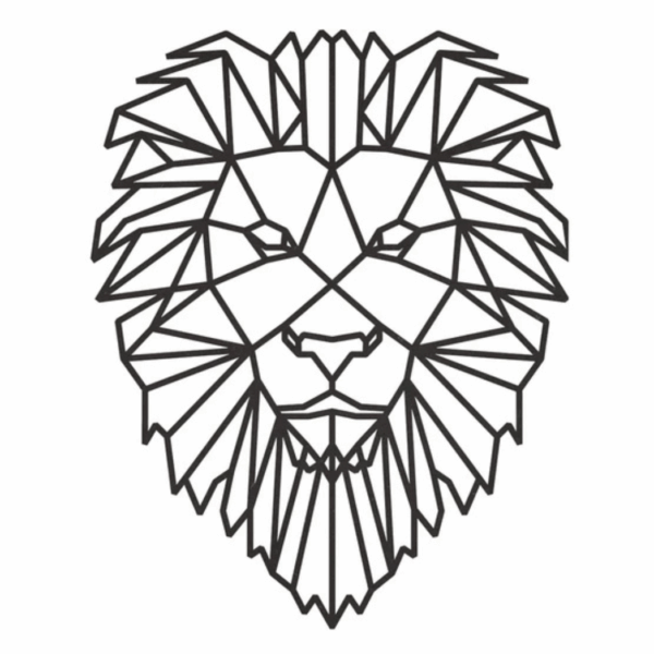 City Shapes Skyline Leeuw zwart wanddecoratie