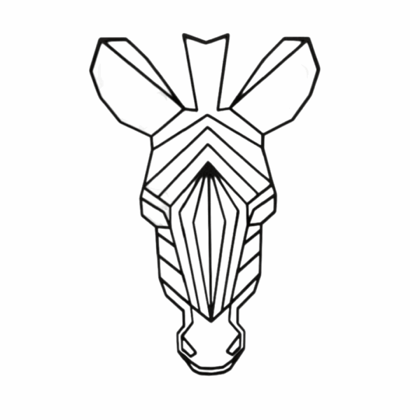 City Shapes Skyline Zebra MDF zwart wanddecoratie