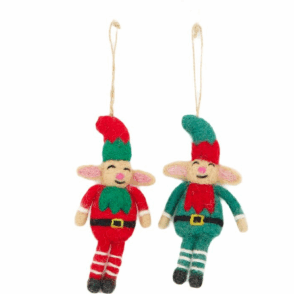 Dijk natural collections - kersthanger Kerstelfje - rood/groen