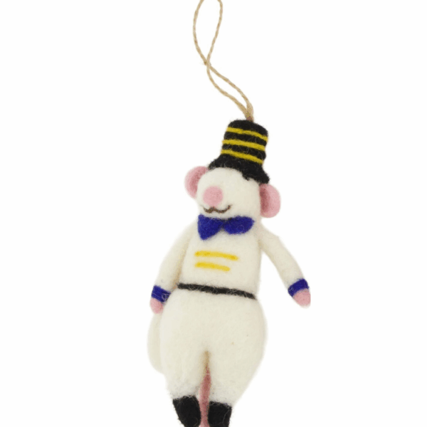 Dijk natural collections - Kerstboomhanger witte muis - wit, diverse kleuren