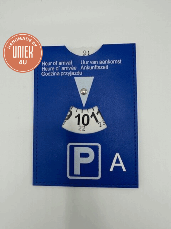 Handgemaakte Parkeerschijf - Blauw met Wit - Afbeelding 2