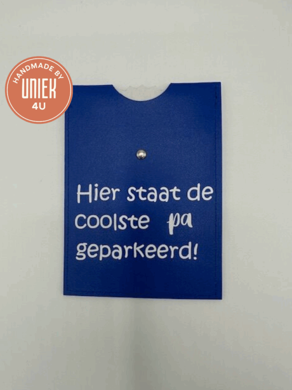 Handgemaakte Parkeerschijf - Blauw met Wit
