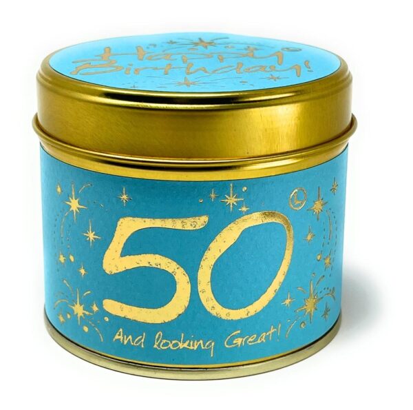 Lily Flame Geurkaars in Blik - Happy Birthday 50 - Afbeelding 2