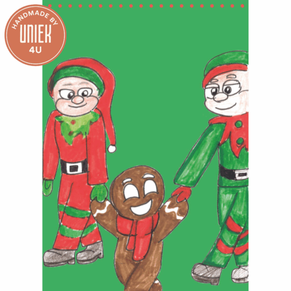 Handgemaakte kerstkaart - Kerstfamily