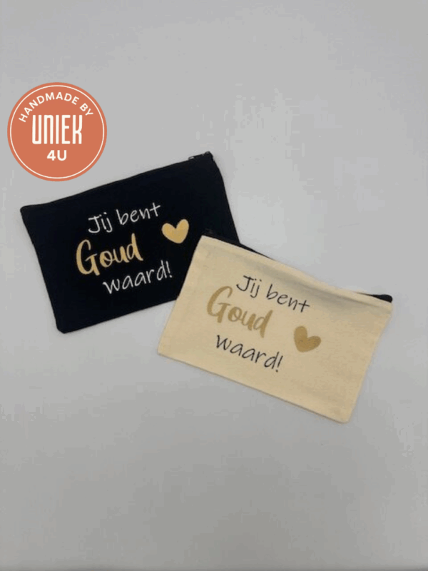 Etui - Jij bent goud waard ( Zwart )