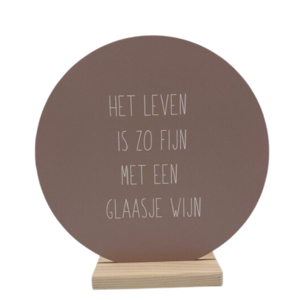 Muurcirkel - Het leven is zo fijn met een glaasje wijn