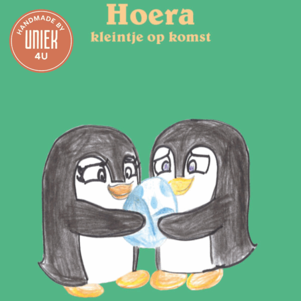Handgemaakte kaarten - Hoera kleintje op komst
