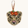 Floral Witte Tijger Dierenkop Hanger