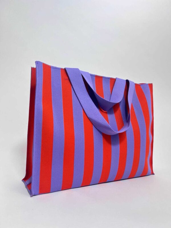 Schoudertas met ritssluiting (paars/oranje)