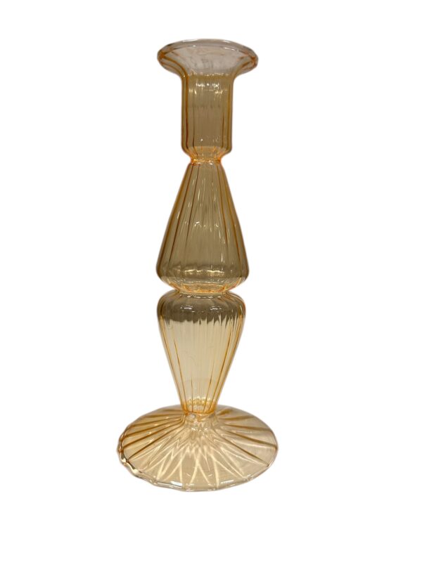 Kaarsenstandaard van glas - Geel