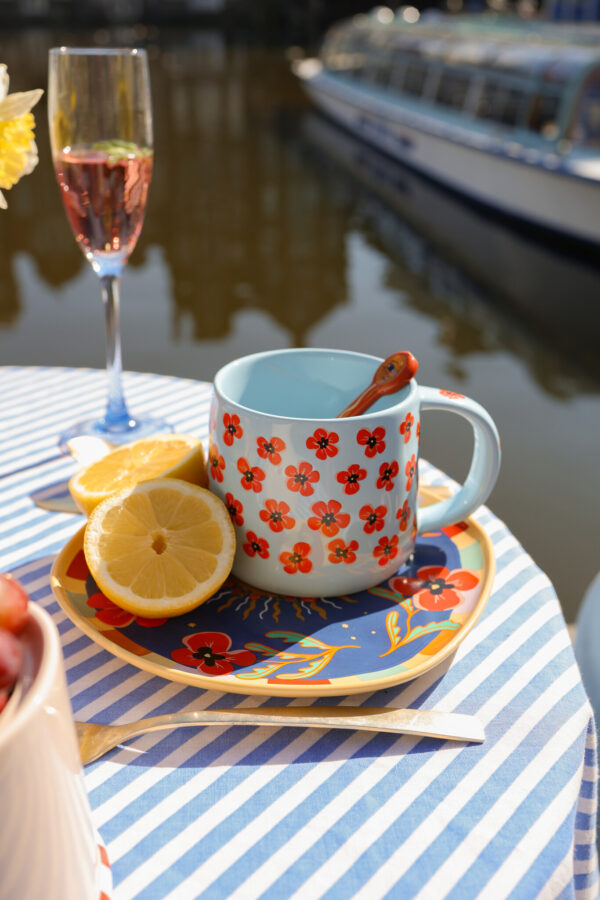 Mok Blauw met Klaprozen - Afbeelding 4