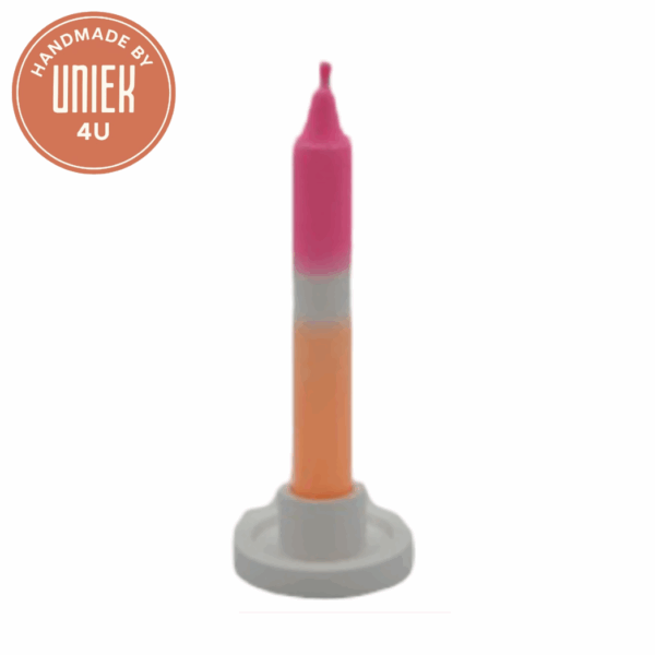 Kaars - Oranje & Roze