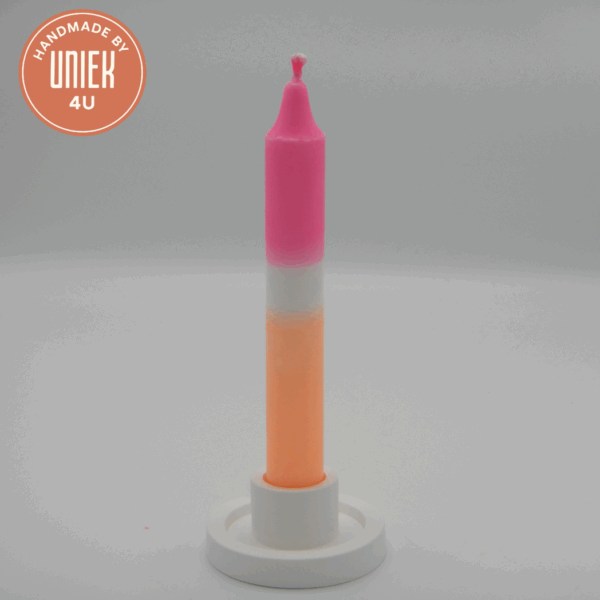 Kaars - Oranje & Roze