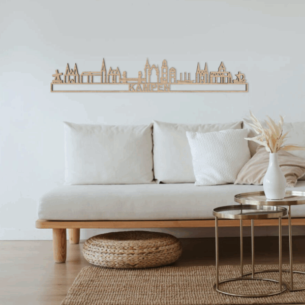 City Shapes - Skyline Kampen - Populieren Hout - Afbeelding 2