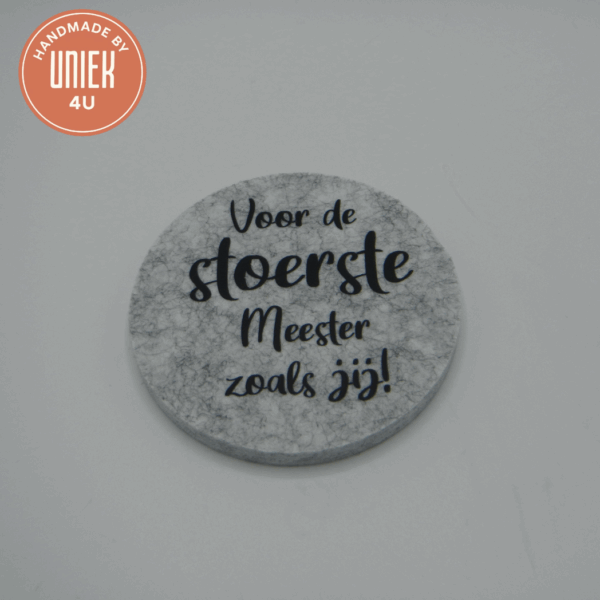 Meester bedankje onderzetter - Voor de stoerste meester zoals jij!