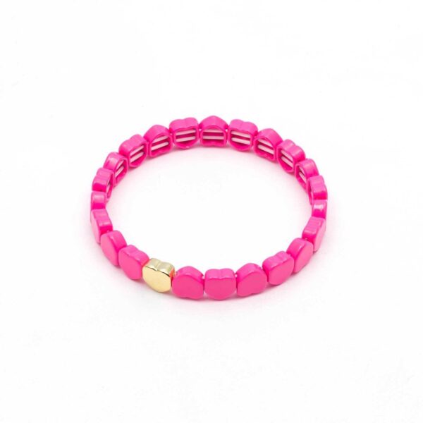 WAUW - Armband - Roze - Hartjes