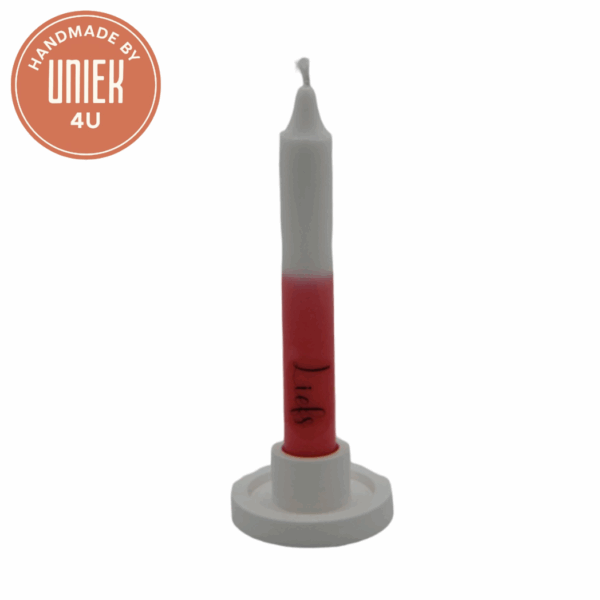 Kaars - Liefs - Rood wit