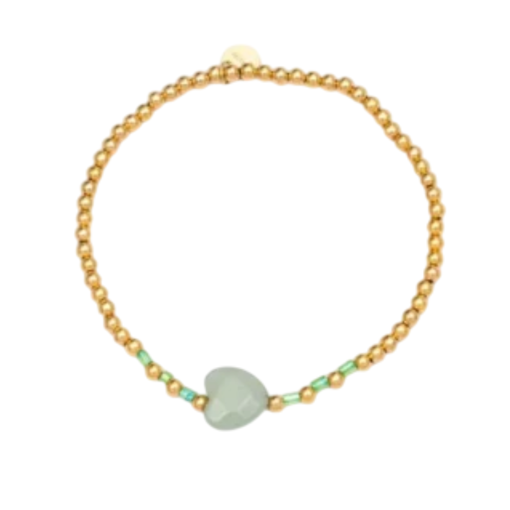 WAUW - Armband - Groen Hartje