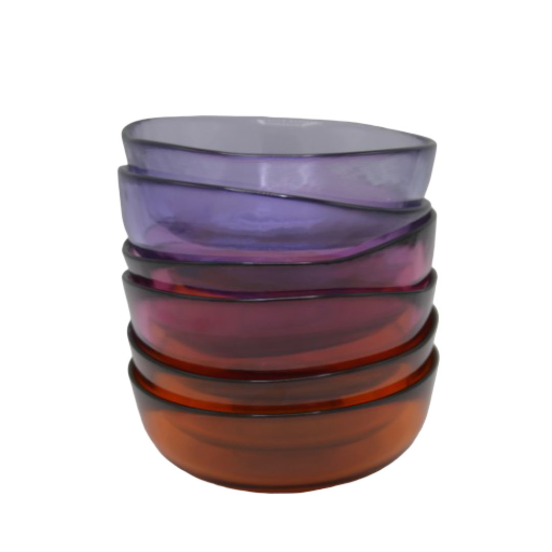 Dijk - Glazen schaaltje - roze/oranje/paars