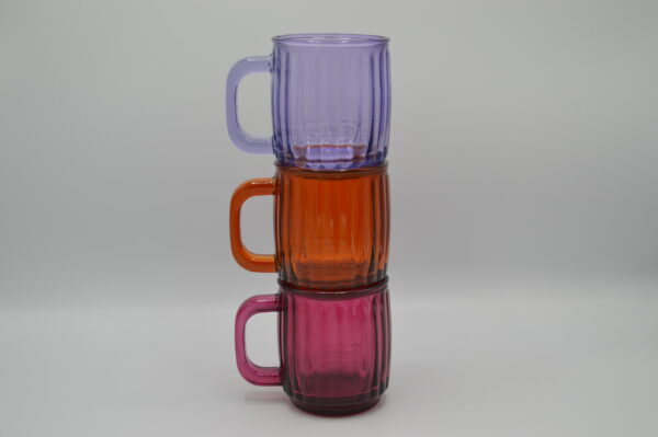 Dijk - Glazen mok - Roze/oranje/paars