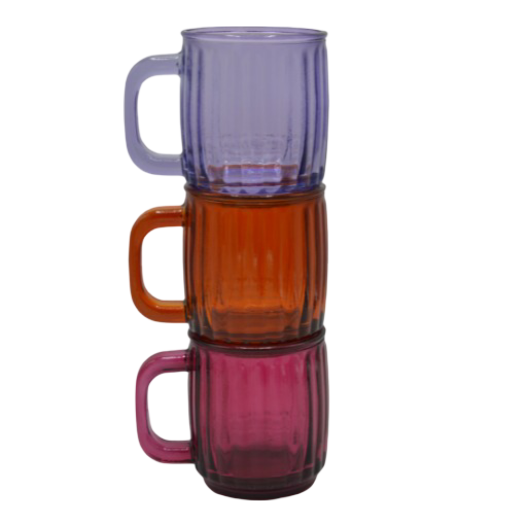 Dijk - Glazen mok - Roze/oranje/paars