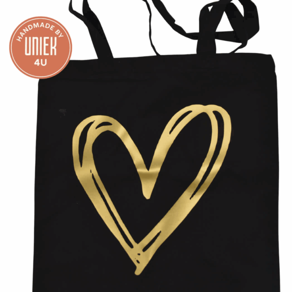Tas - Gouden hart - Zwart