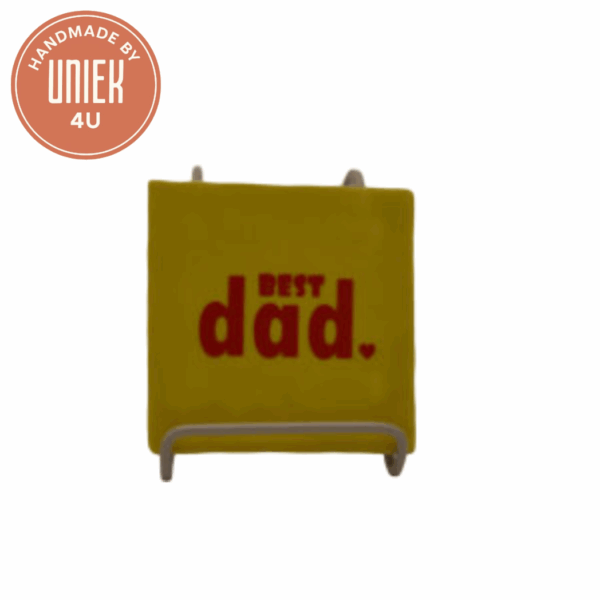 Tegeltje - Best dad - Geel