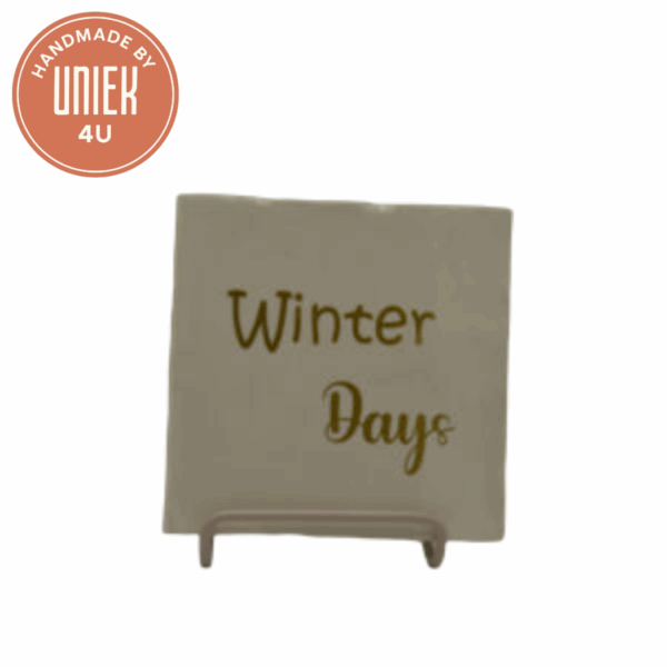 Tegeltje - Winter days - wit