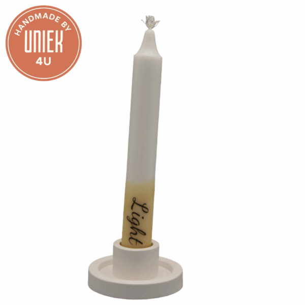 Uniek - kaars - Light - wit met beige