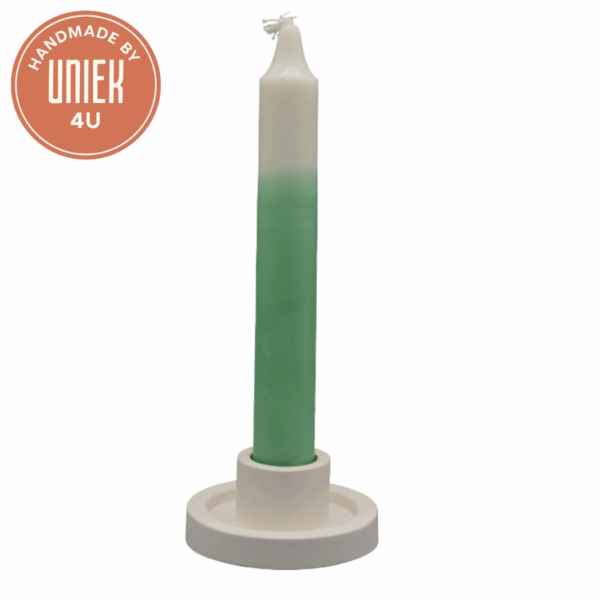 Uniek - kaars - wit met mintgroen