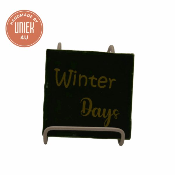 Uniek - tegeltje - winterdays - donkergroen