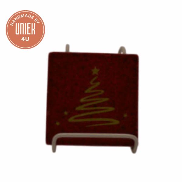 Uniek - tegeltje Kerstboom - rood