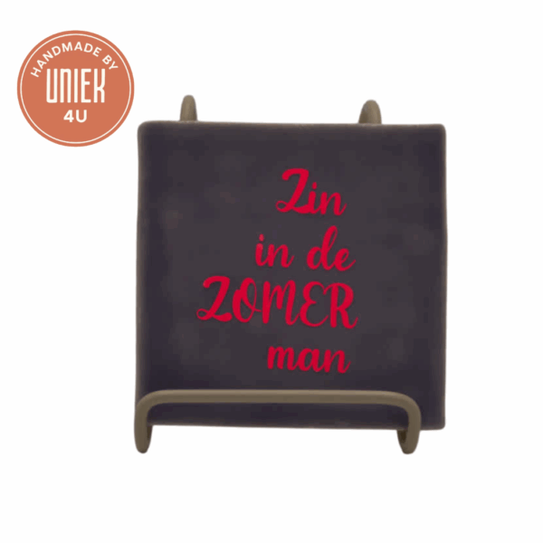 Uniek - Tegeltje - Zin in de zomer man - Paars & roze