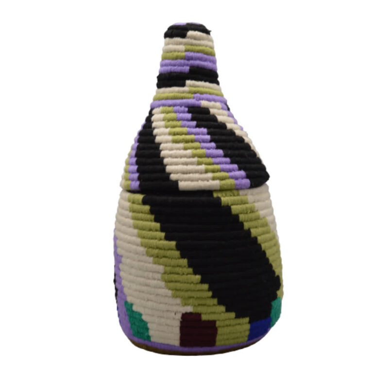 WAUW berbermand paars zwart wit groen decoratieve opbergmand