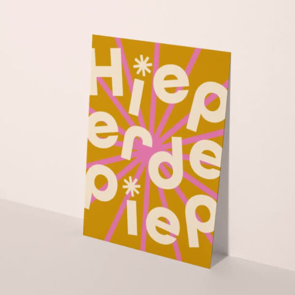 Heyday - A6 kaart - Hieperdepiep - bruin met roze
