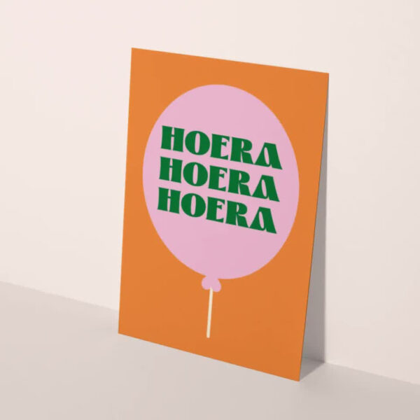Heyday - A6 kaart - Hoera Hoera Hoera - Oranje
